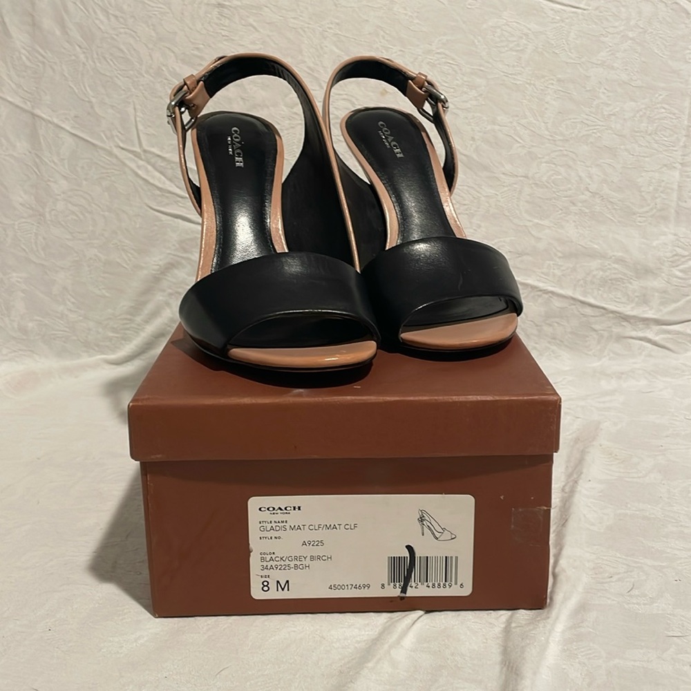 Coach Black and Tan Heels